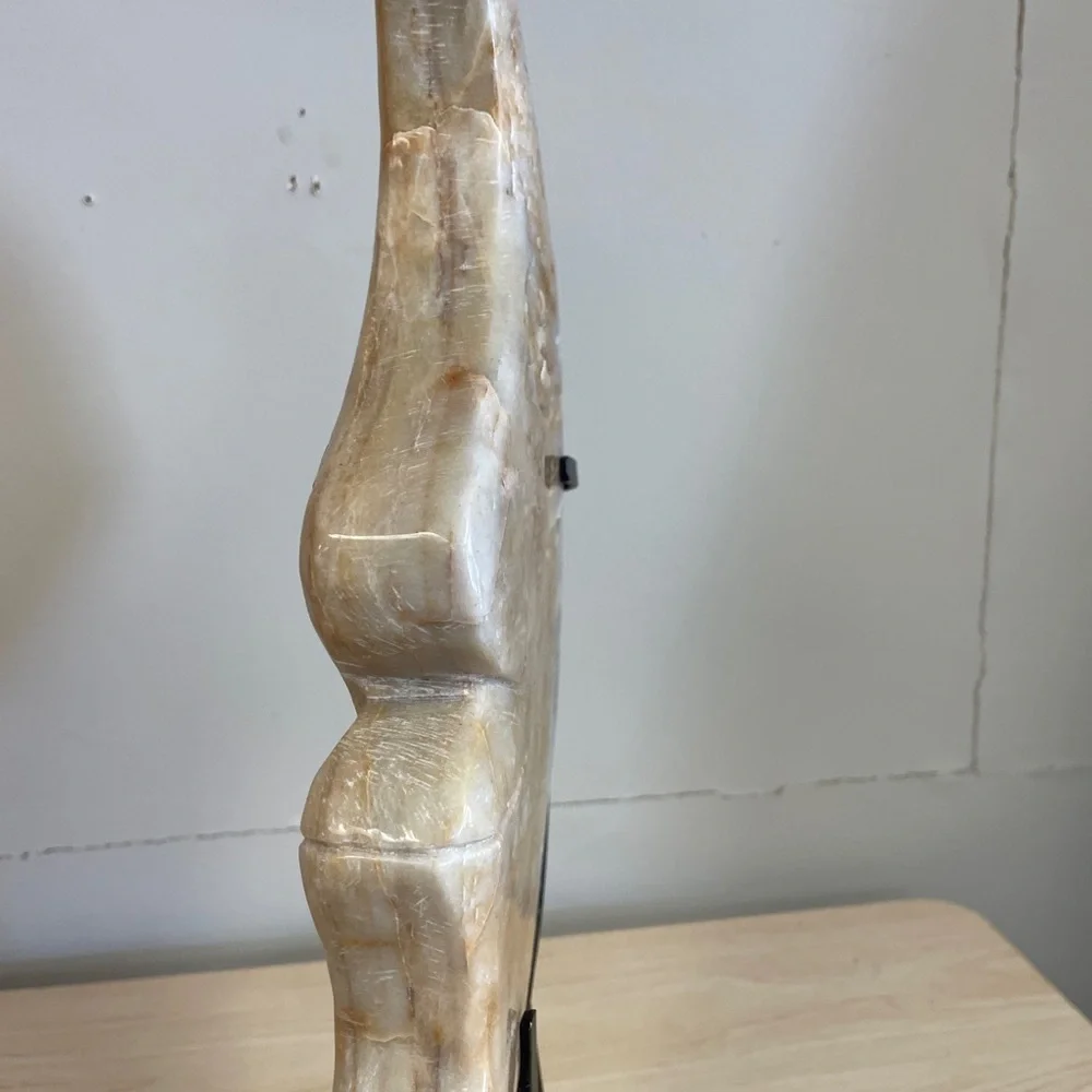 XL 100% NATURAL JASPER MOON W/ custom stand18” high, 9”wide 3” thick 3.9KG 8.7LB - Picture 7 of 9